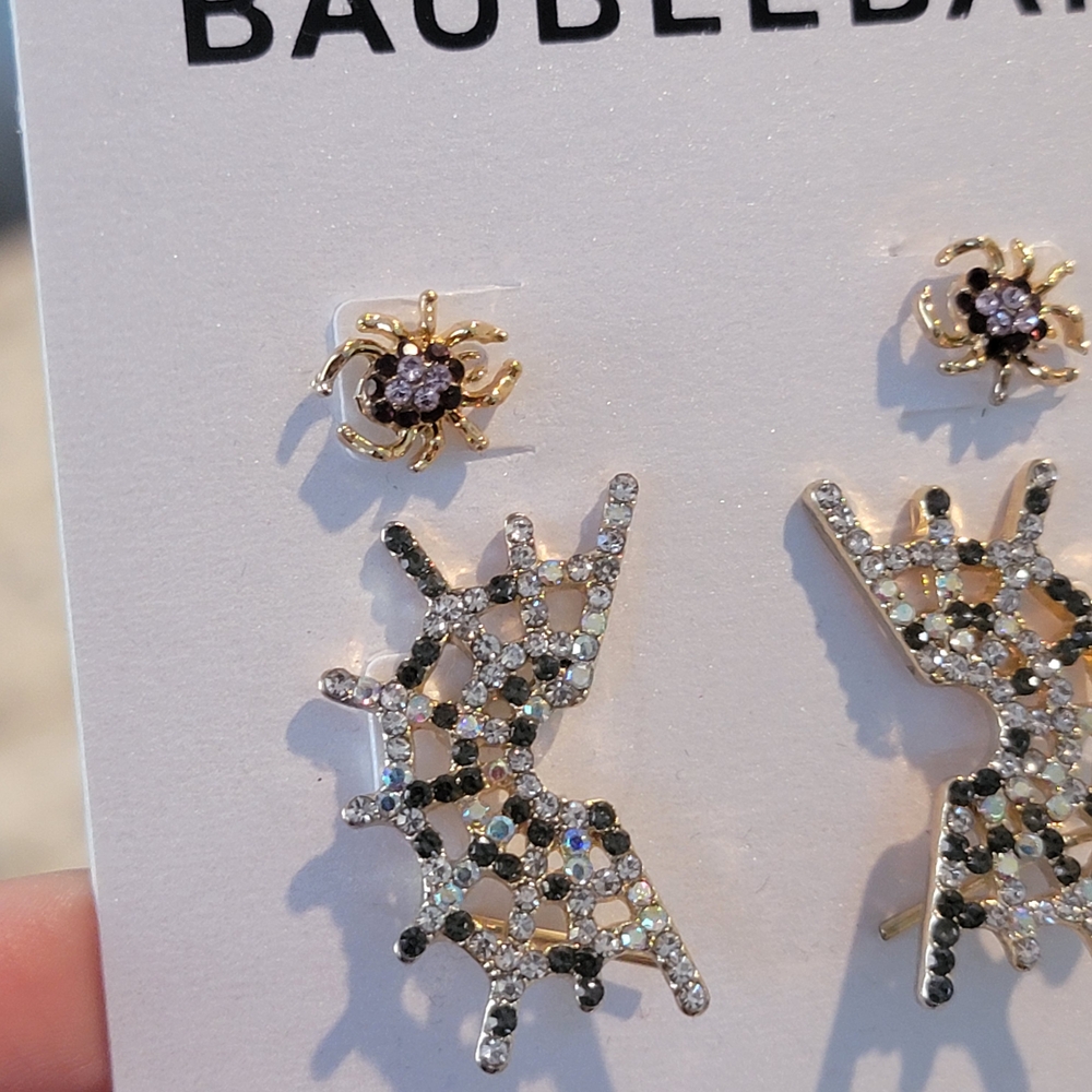 BaubleBar Gold and Silver Spider Earrings - Picture 3 of 6